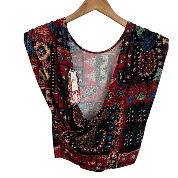 NWT Anthropologie x Farm Rio Geo Crop Top - Picture 7 of 9